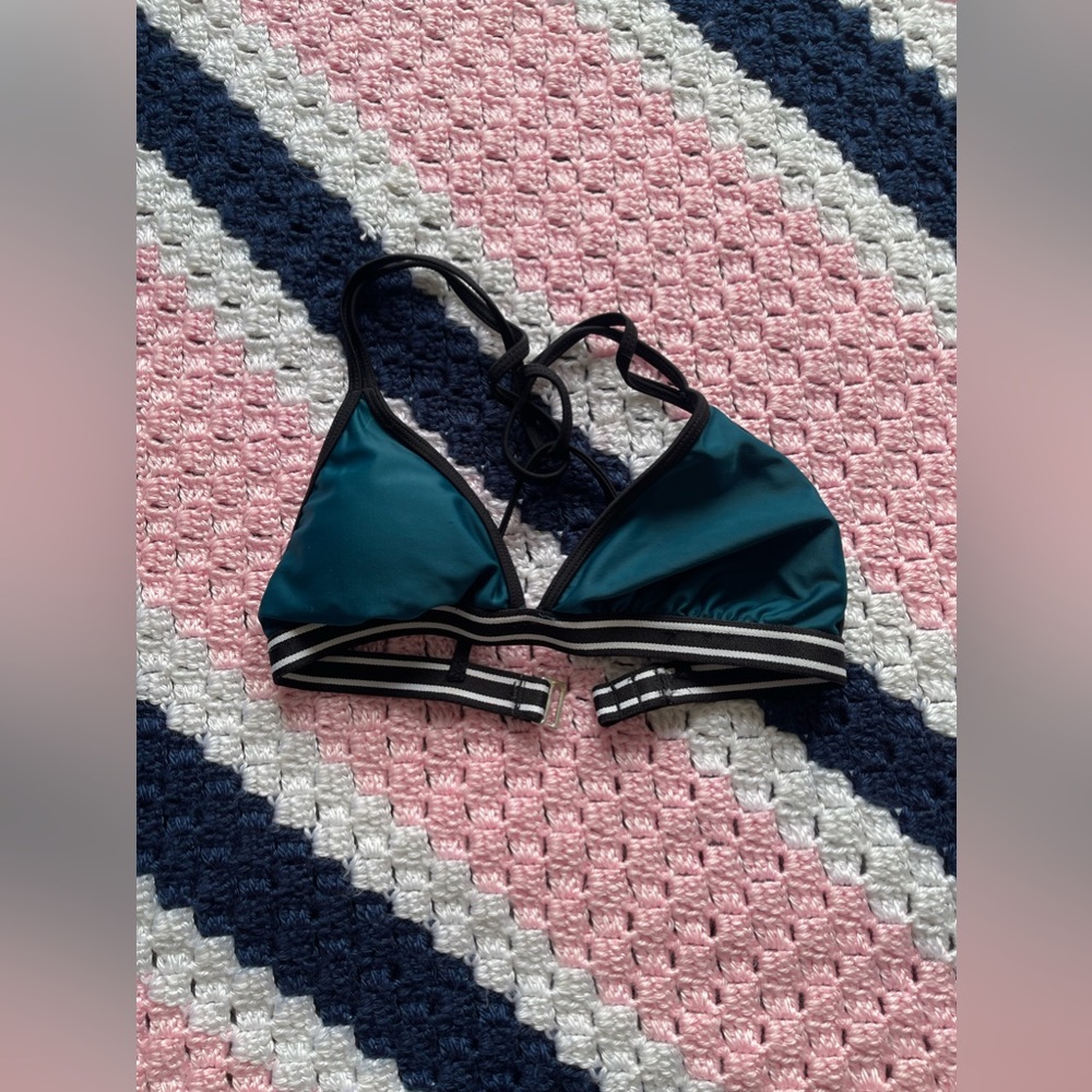 Blue Cross Back Bikini Top